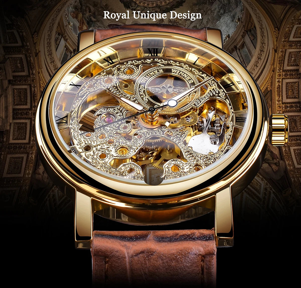 Men's Leather Strap Watch