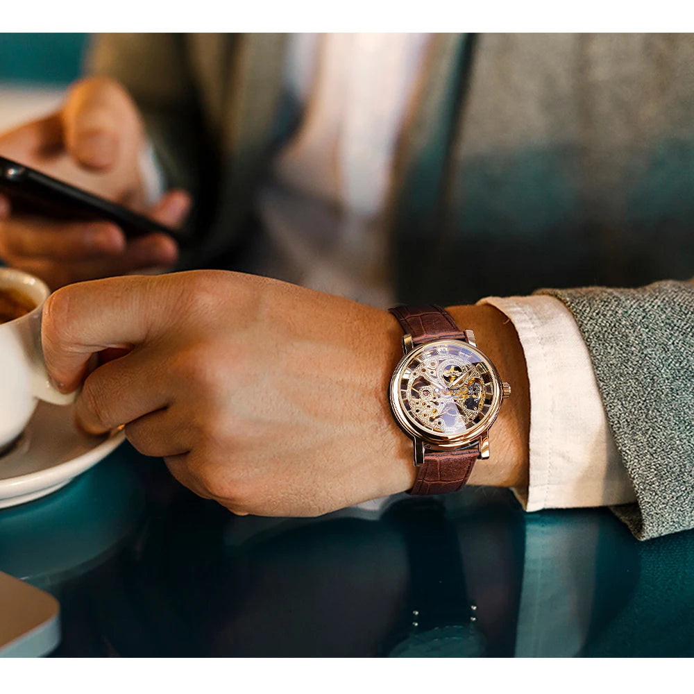 Men's Leather Strap Watch